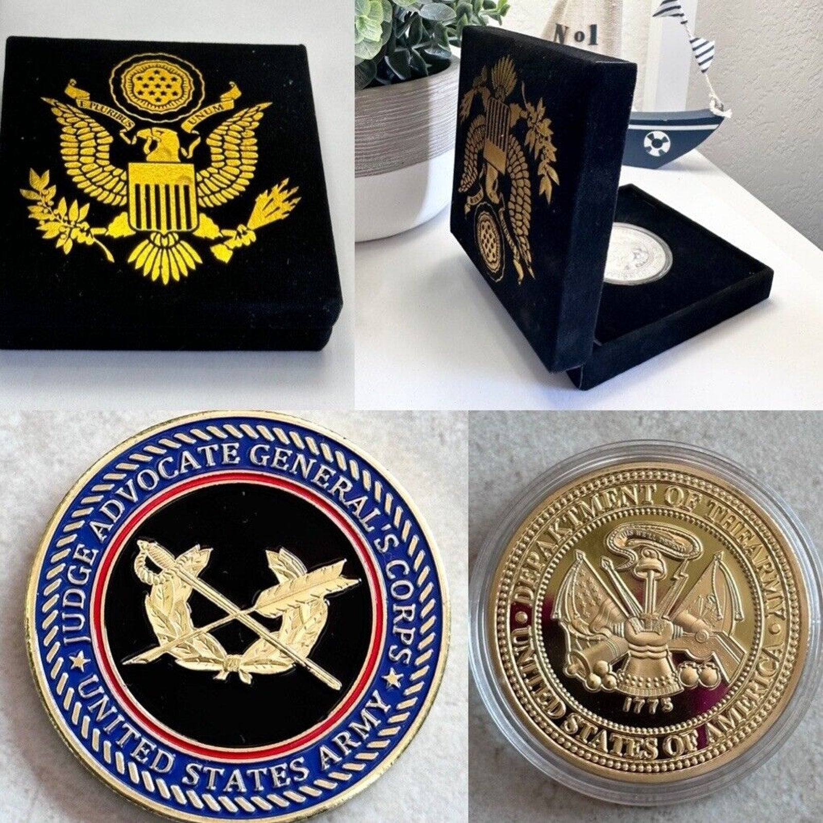 US ARMY (JAG) JUDGE ADVOCATE GENERALS' CORPS Challenge Coin with Velvet Case