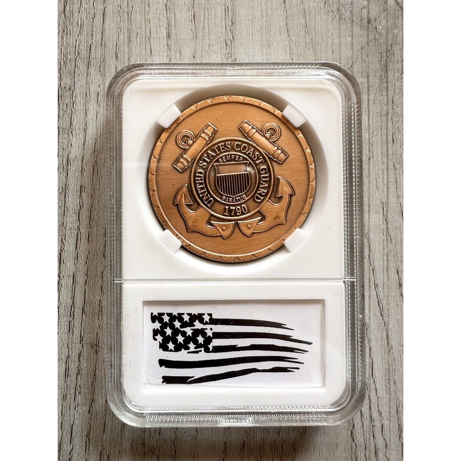 US COAST GUARD MARITIME LAW ENFORCEMENT Challenge Coin (COPPER) with case
