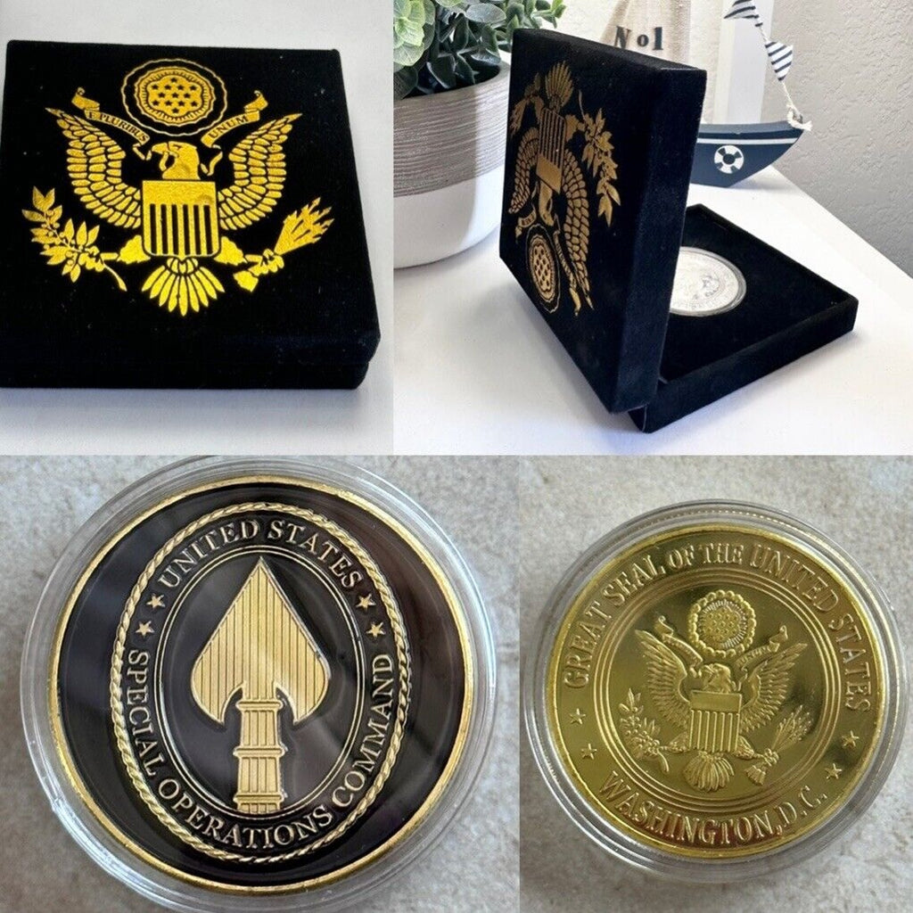 United States Special Operations Command Challenge Coin with velvet case