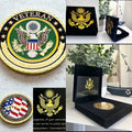 US Army Veteran Challenge Coin with Special Velvet Presentation Case