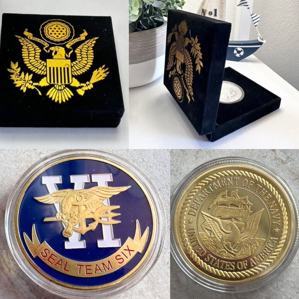 US NAVY SEAL TEAM SIX Challenge Coin Seal Team 6 with special velvet case