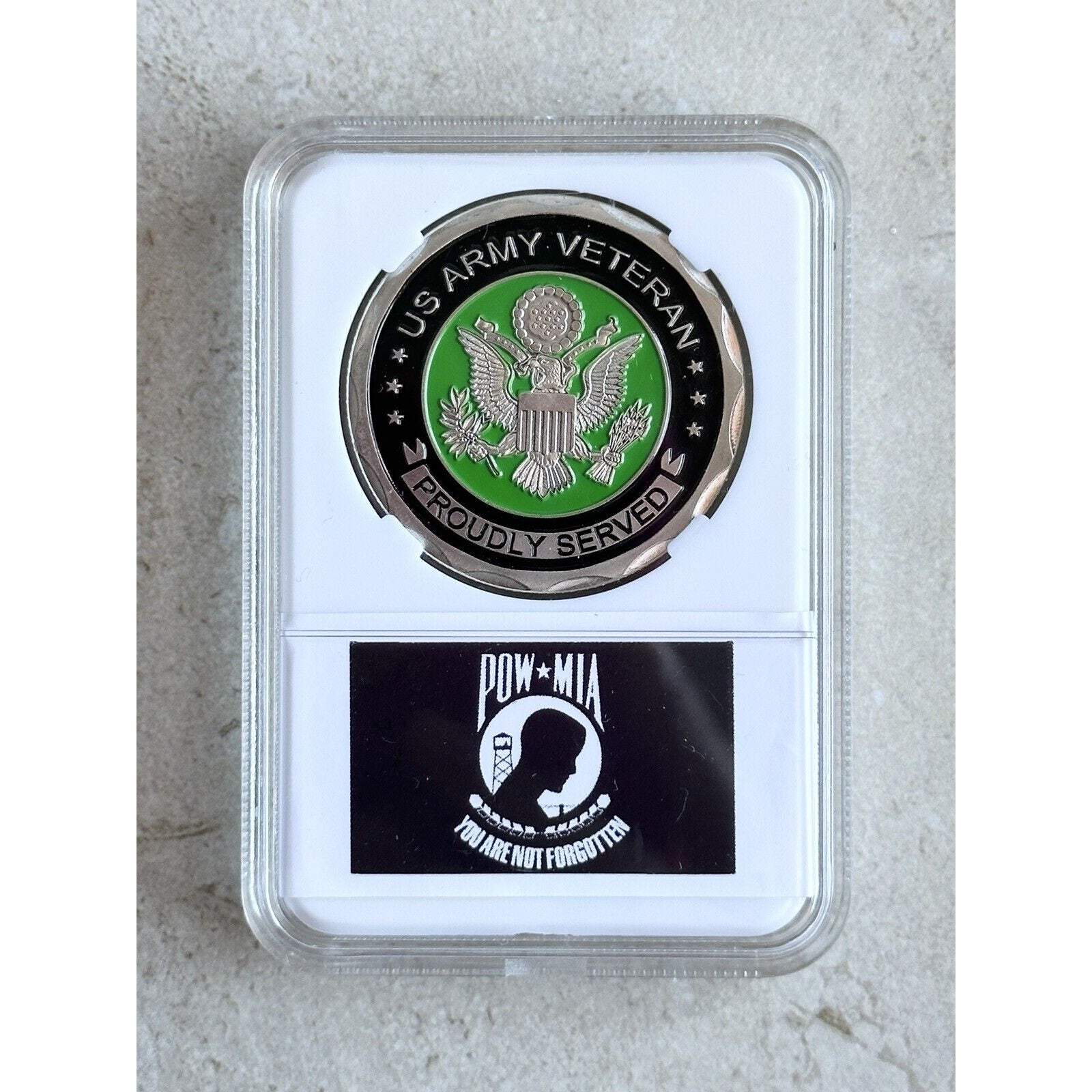 US Army Veteran Proud Served This We'll Defend Duty Honor Country Souvnier Coin