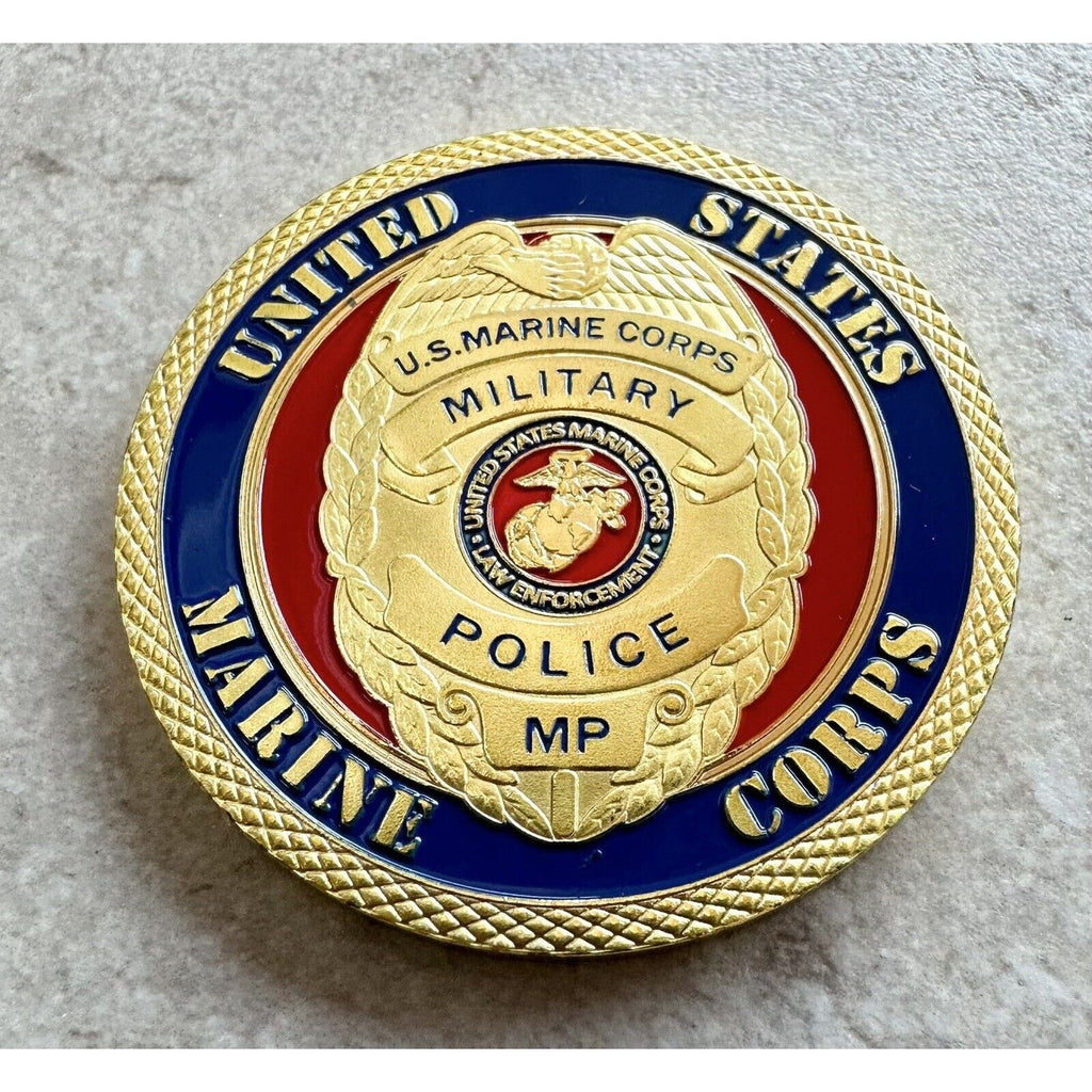 USMC Marine Corps Police Semper Fidelis Coin With Special Velvet Case