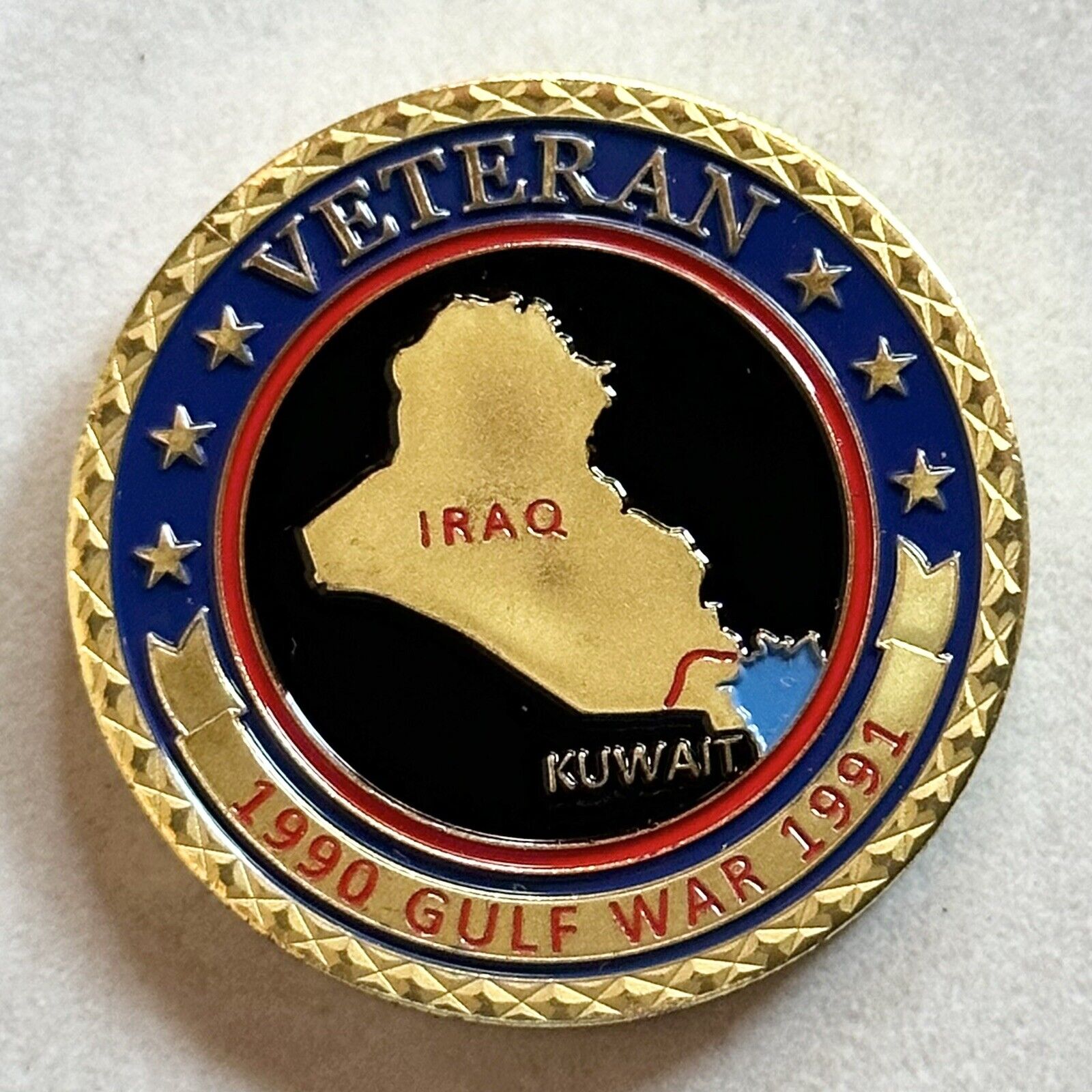 IRAQ VETERAN Challenge Coin (1990 Gulf War 1990) Come With Case.