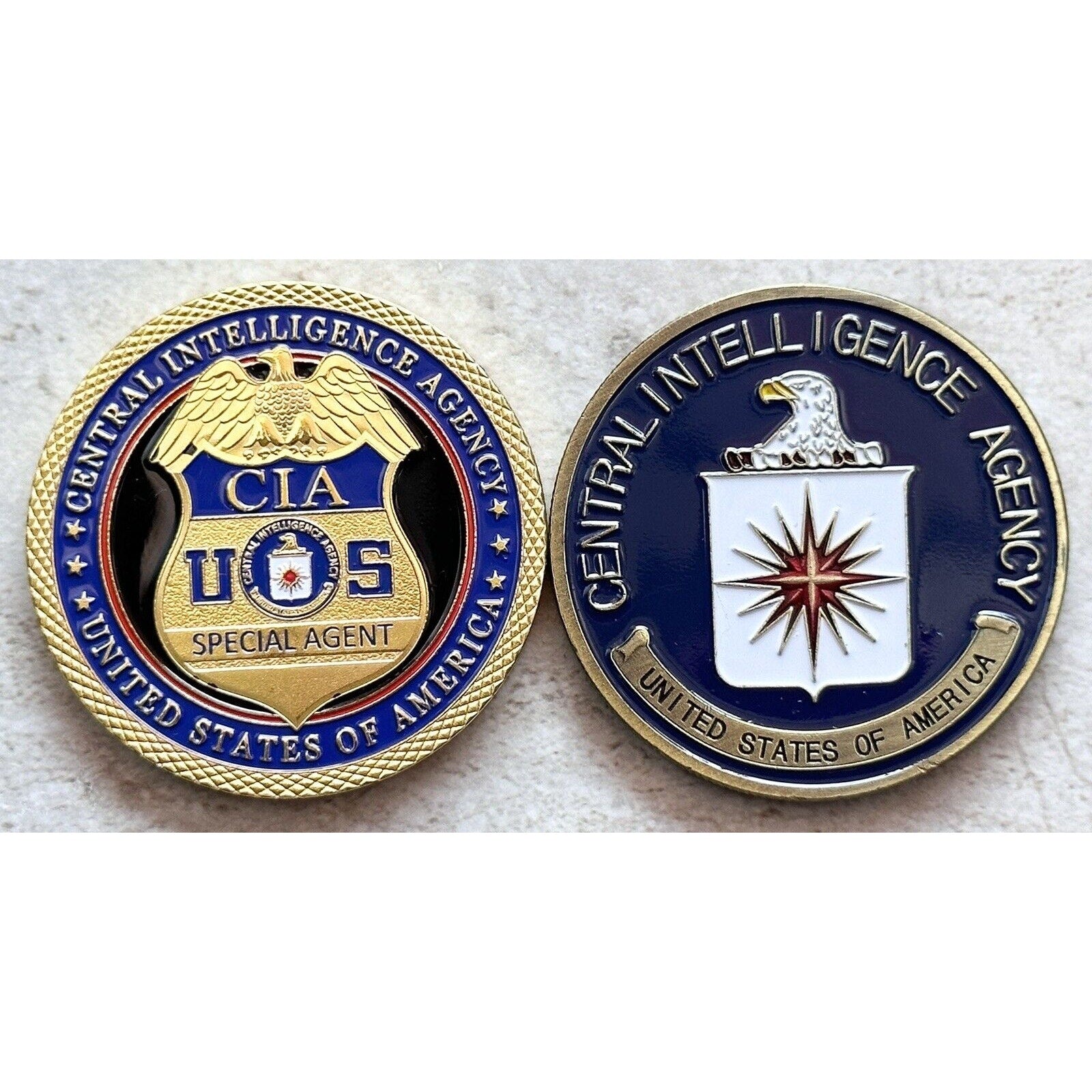 2 pcs Central Intelligence Agency (CIA) Shield Challenge Coin