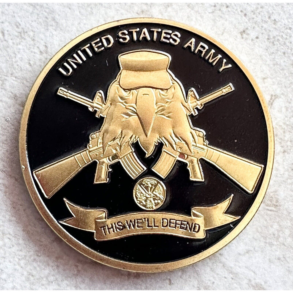 US ARMY "THIS WE'LL DEFEND" Challenge Coin w/ Presentation Box