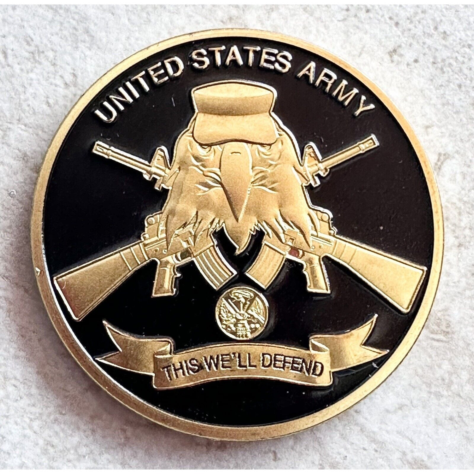 US ARMY "THIS WE'LL DEFEND" Challenge Coin w/ Presentation Box