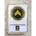 UNITED STATES ARMY - Rank CORPORAL E-4 Challenge Coin with Case