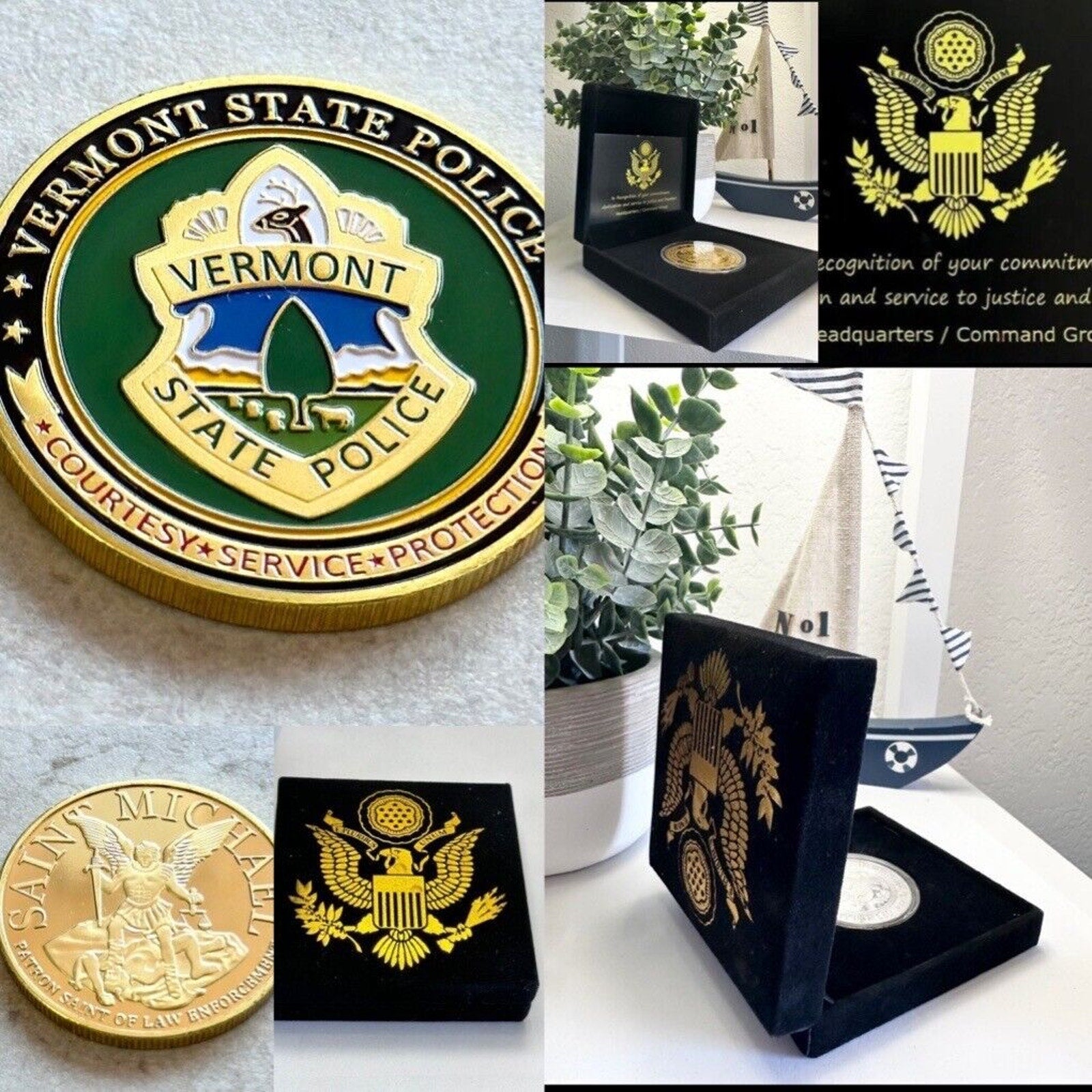 VERMONT STATE POLICE Challenge Coin With Special Velvet Case NEW!