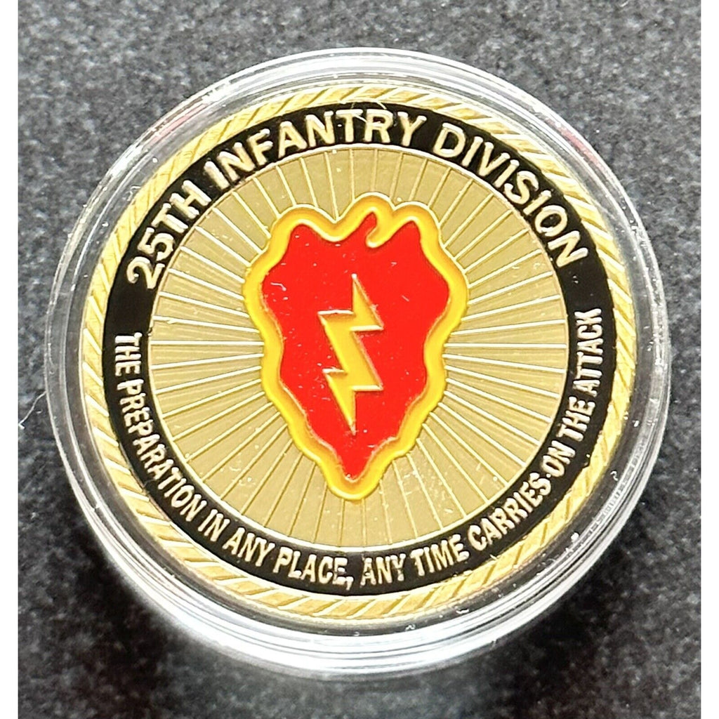 US Army 25th Infantry Division Challenge Coin USA Come With Velvet Case