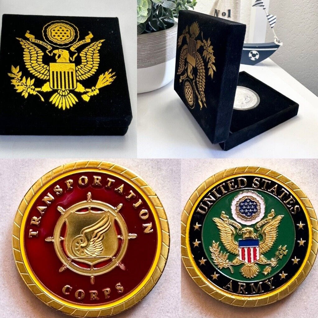 ARMY TRANSPORTATION CORPS 1.5” CHALLENGE COIN With Special Velvet Case