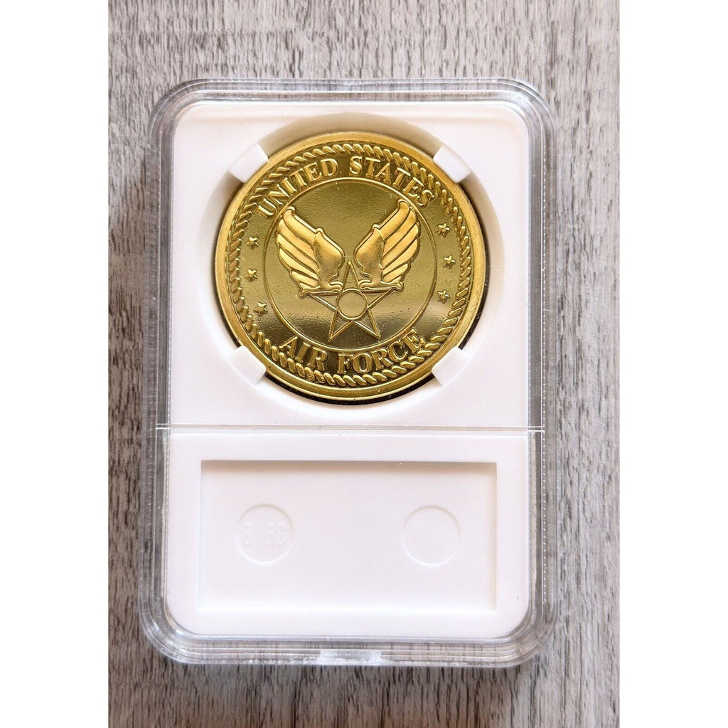 U S AIR FORCE F-15 STRIKE EAGLE Challenge Coin with case.