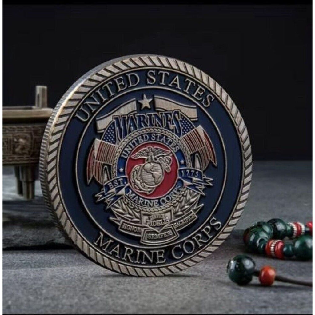 Marine Corps Mad Dog Copper Challenge Coin USMC