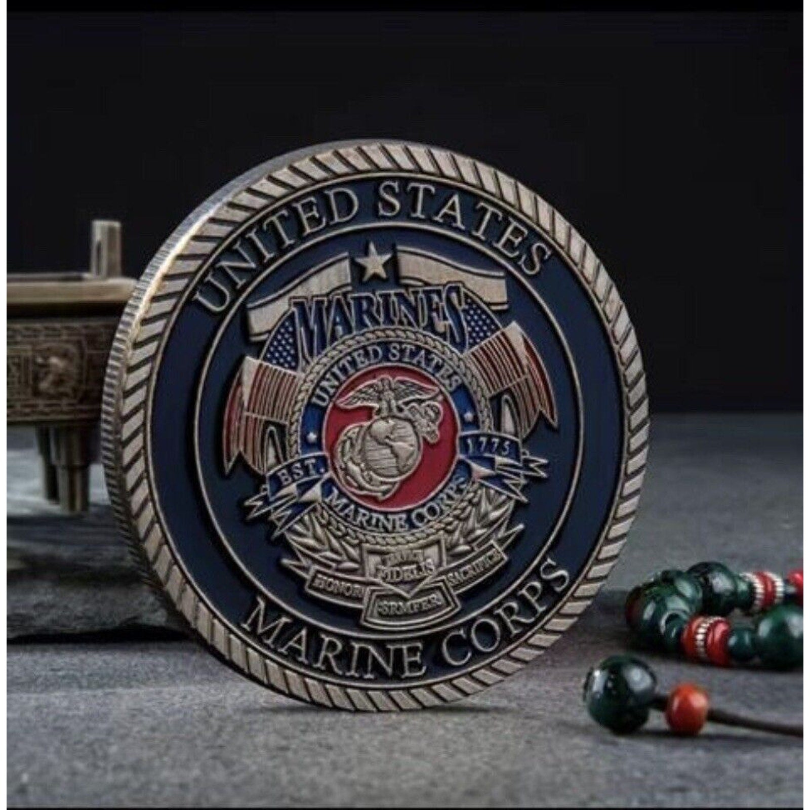 Marine Corps Mad Dog Copper Challenge Coin USMC