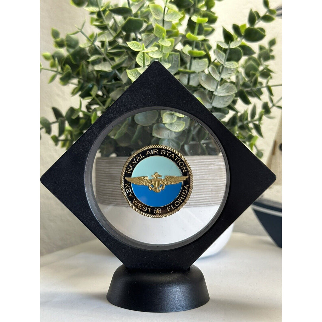USN NAVY NAVAL AIR STATION KEY WEST FLORIDA TOP GUN CHALLENGE COIN With 3D Case!
