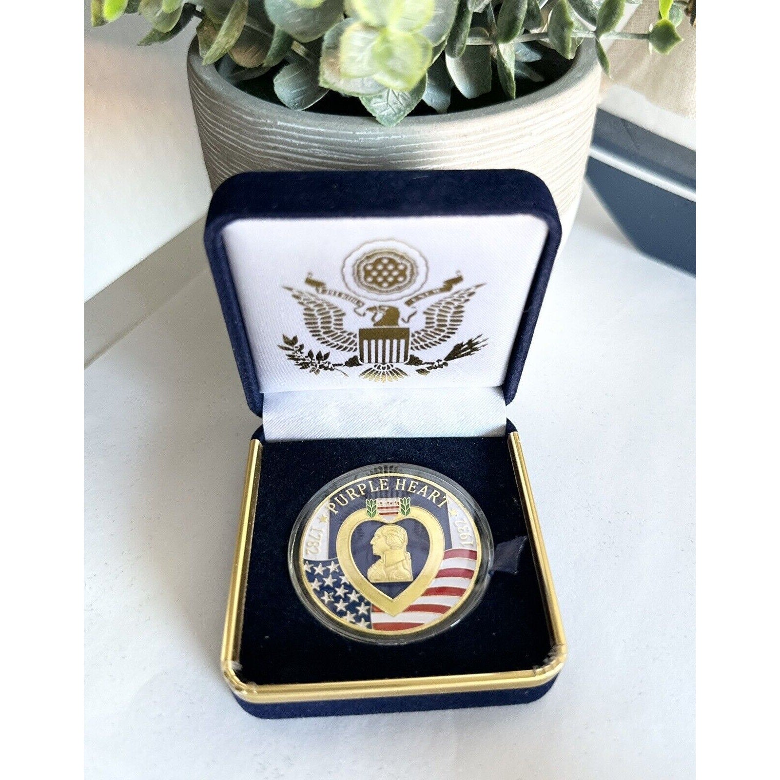 PURPLE HEART RECIPIENT Challenge Coin With Special Velvet Case