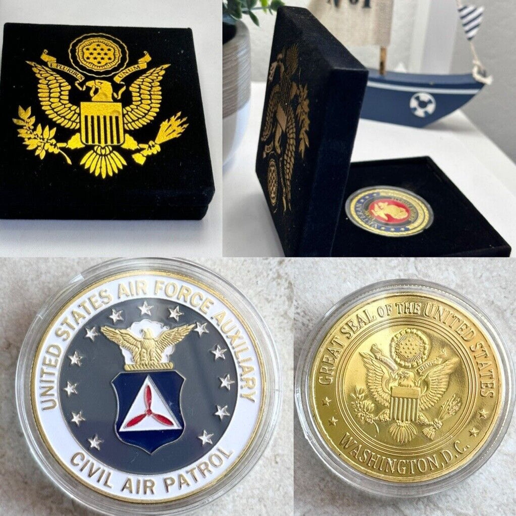 U S AIR FORCE AUXILIARY CIVIL AIR PATROL Challenge Coin With Special Box