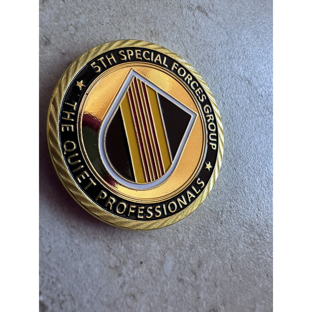 U S ARMY 5th SF SPECIAL FORCES GROUP (Airborne) Challenge Coin With Case