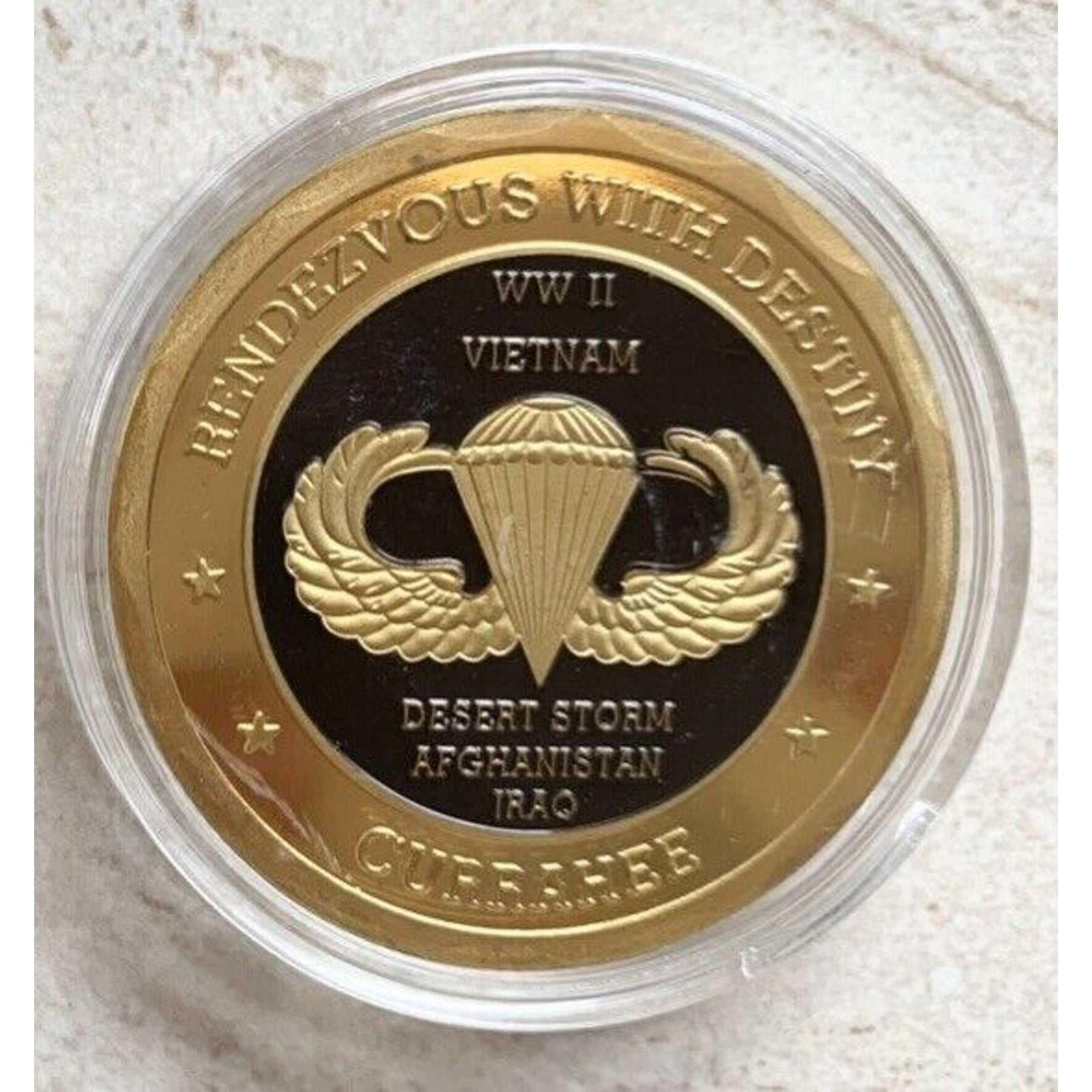 101st Airborne Division U.S. Army Screaming Eagles Challenge Coin w/ velvet case