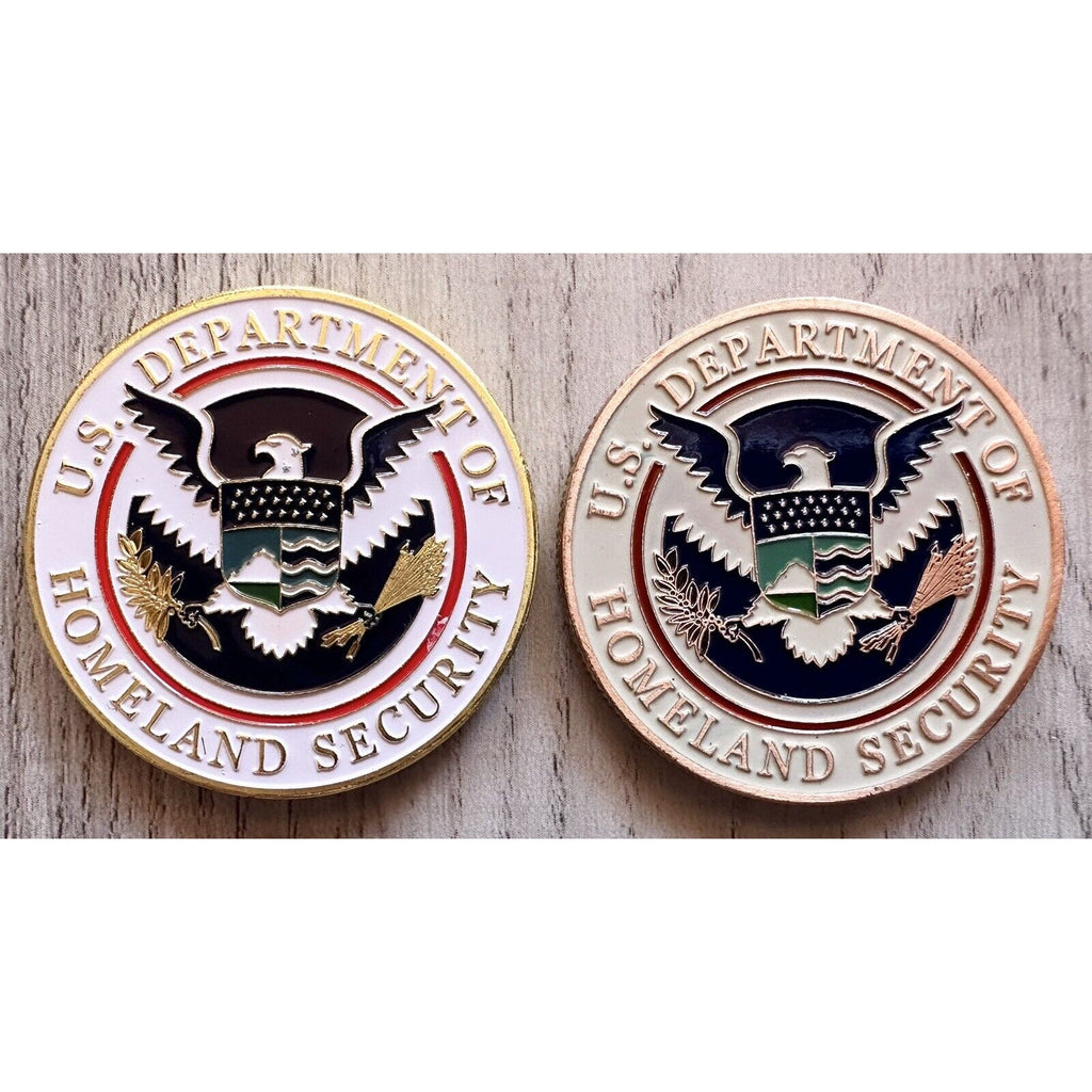 2 pcs Home land Security Challenge Coin (gold and Bronze)