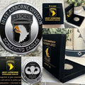 U.S. Army 101st Airborne Division Jump Wing School Challenge Coin W Velvet Case