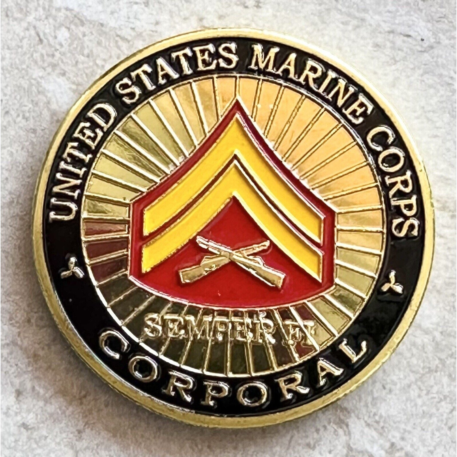 US MARINE CORPS " CORPORAL " Challenge Coin with velvet case
