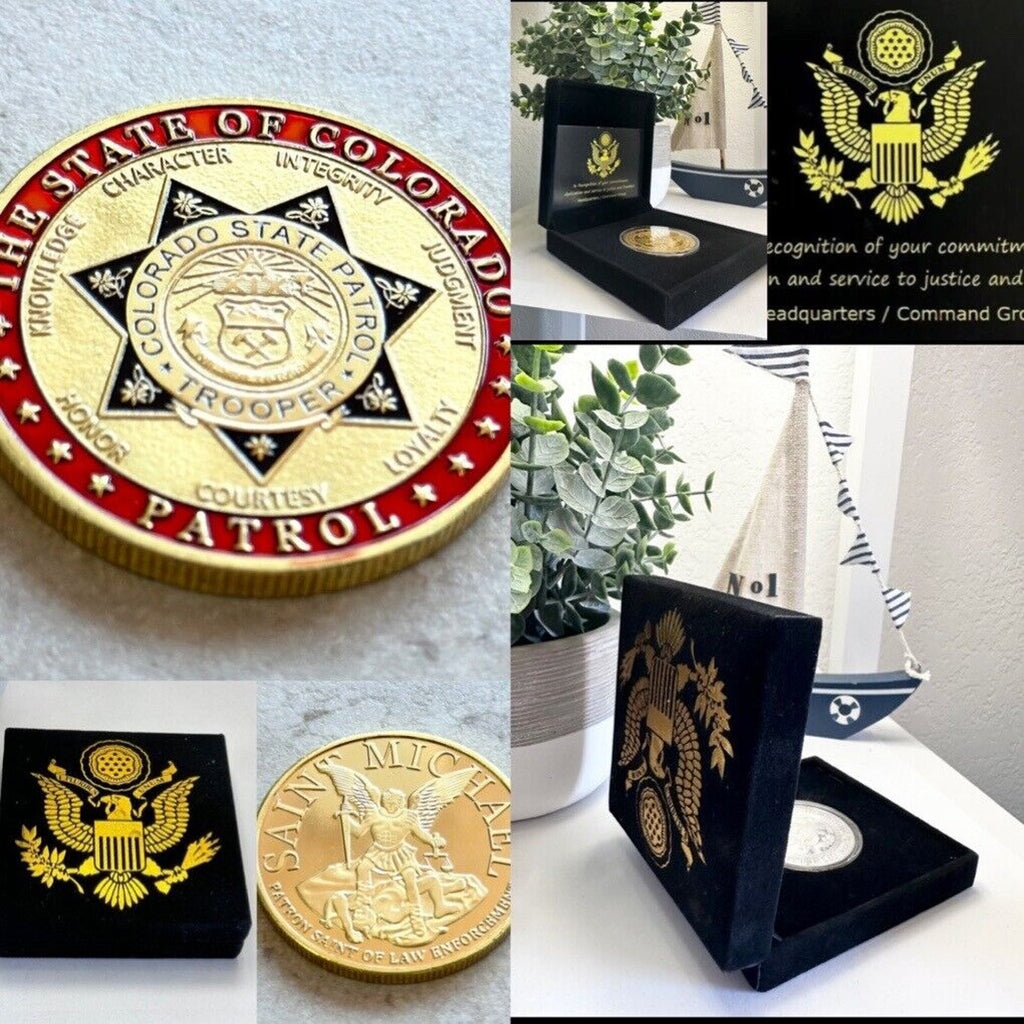 COLORADO STATE PATROL Challenge Coin With Special Velvet Case