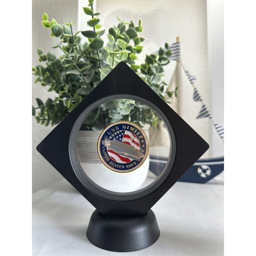 US NAVY - USS NIMITZ CVN-68 Challenge Coin With 3D Display Case