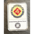 US Marine Corps - 4th MARINE DIVISION Challenge Coin With Case