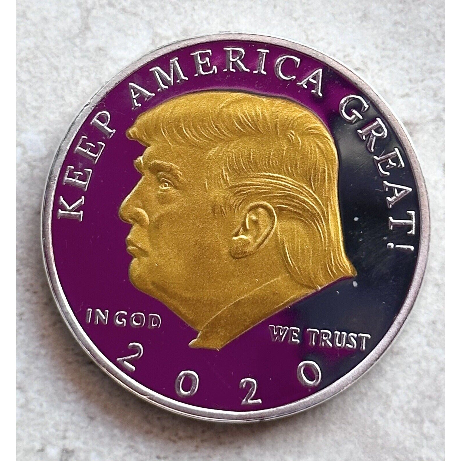 2020 Gold and Silver Plated President Trump Coin Keep America Great with case