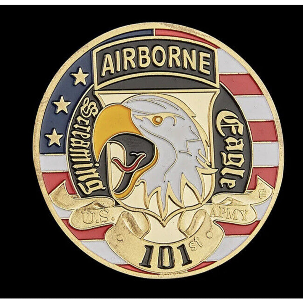 USA Challenge Coin Military 101st Airborne Army Division Gold Collectible