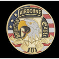 USA Challenge Coin Military 101st Airborne Army Division Gold Collectible