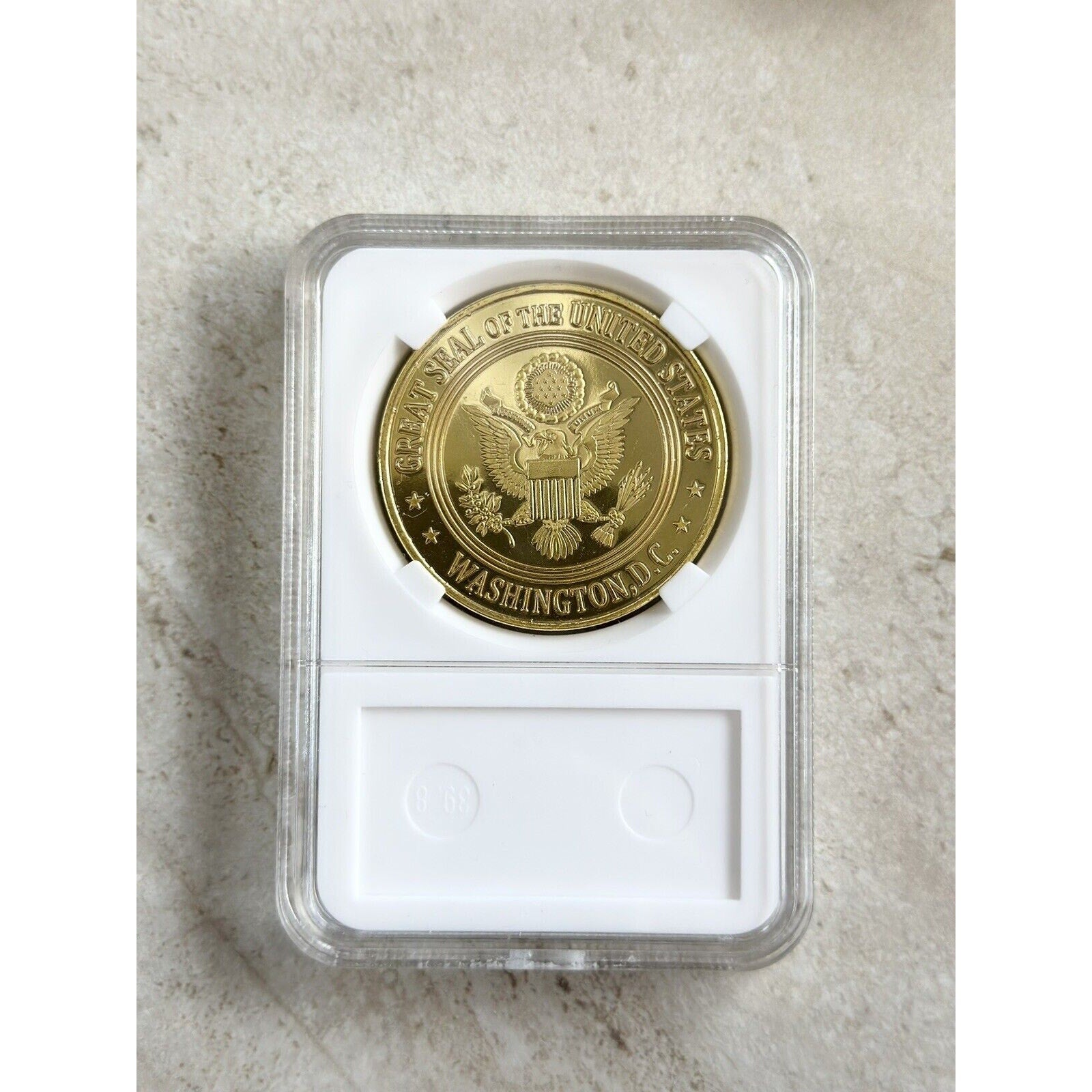 U S Dept of Veterans Affairs Police Challenge Coin With Case. 40mm