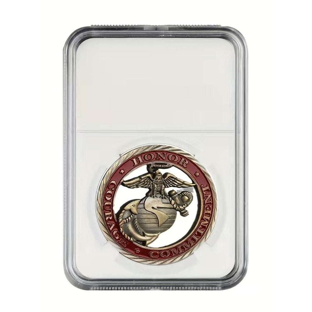 Marine Corps Honor Courage Commitment Coin - USMC EGA Cutout Challenge Coin