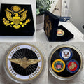 USN NAVAL AVIATOR GOLD WINGS PILOT TOP GUN Challenge Coin NAVY US With Case