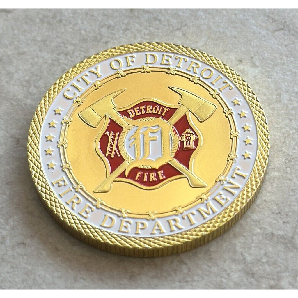 DETROIT Fire Dept. Challenge Coin With Special Velvet Case.