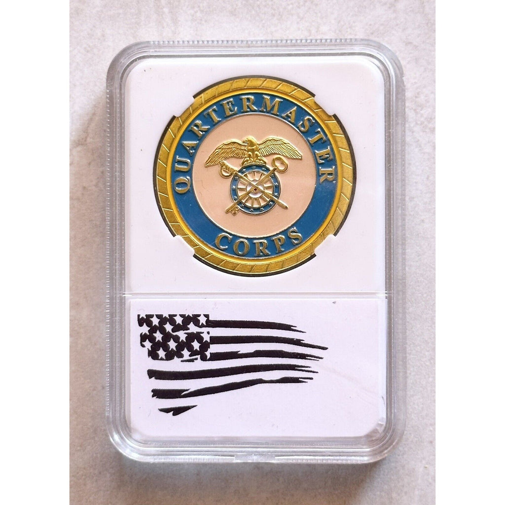 ARMY QUARTERMASTER CORPS MILITARY SEAL 1.5" CHALLENGE COIN with Case