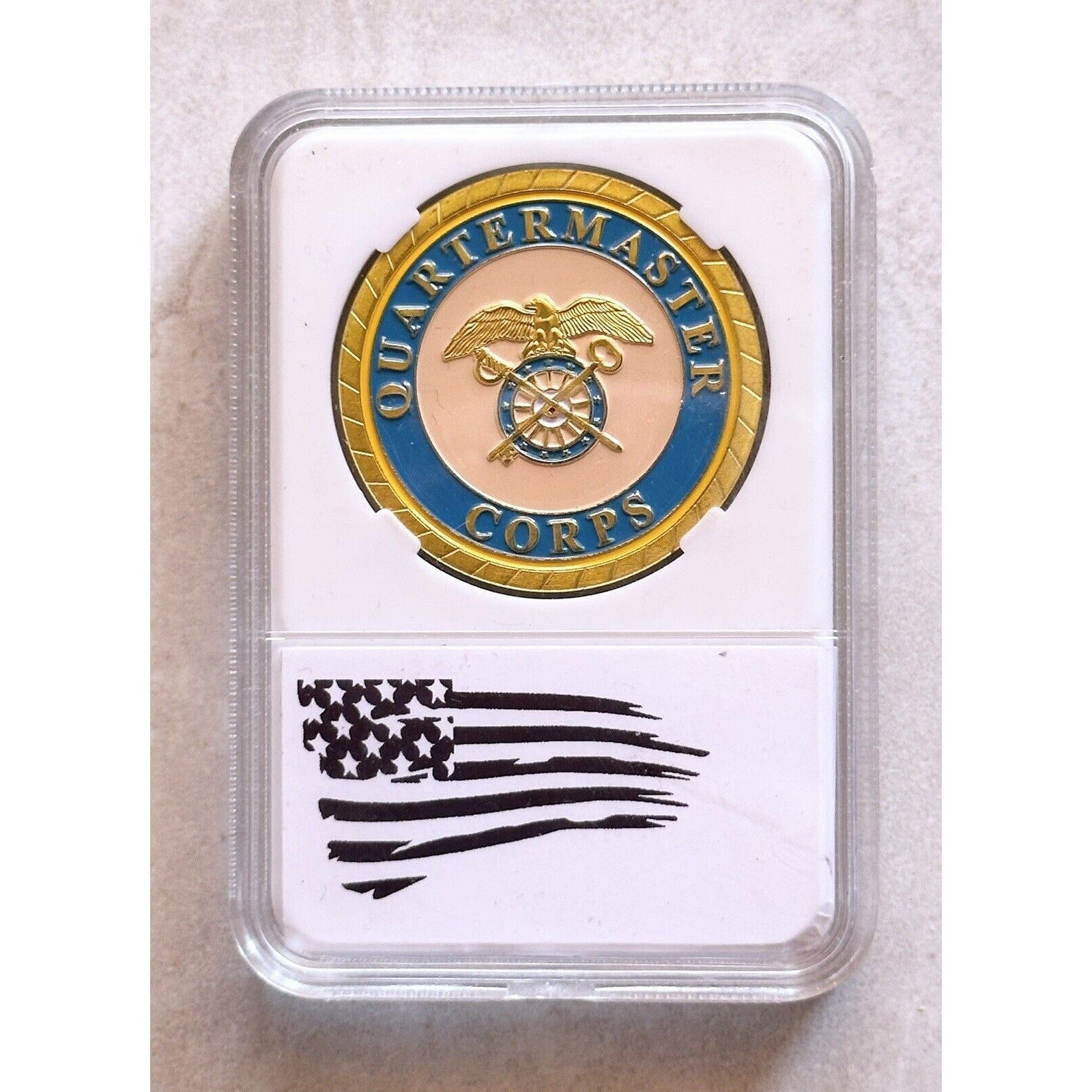 ARMY QUARTERMASTER CORPS MILITARY SEAL 1.5" CHALLENGE COIN with Case