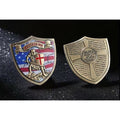 ARMOR OF PROTECTION SHIELD SILVER For US military Army Navy MEDAL CHALLENGE COIN