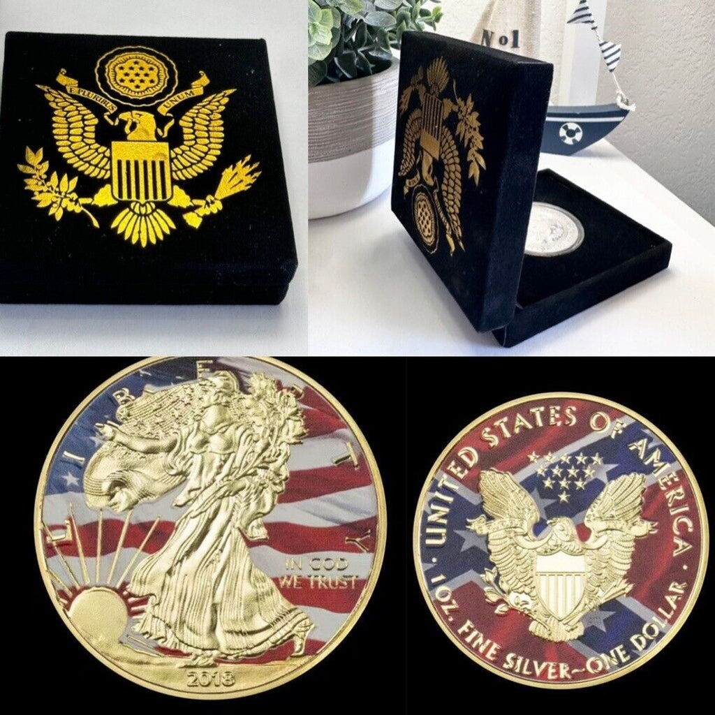 Statue Of Liberty Walking Golden Coin, Souvenir Coin, Challenge Coin New