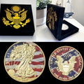 Statue Of Liberty Walking Golden Coin, Souvenir Coin, Challenge Coin New