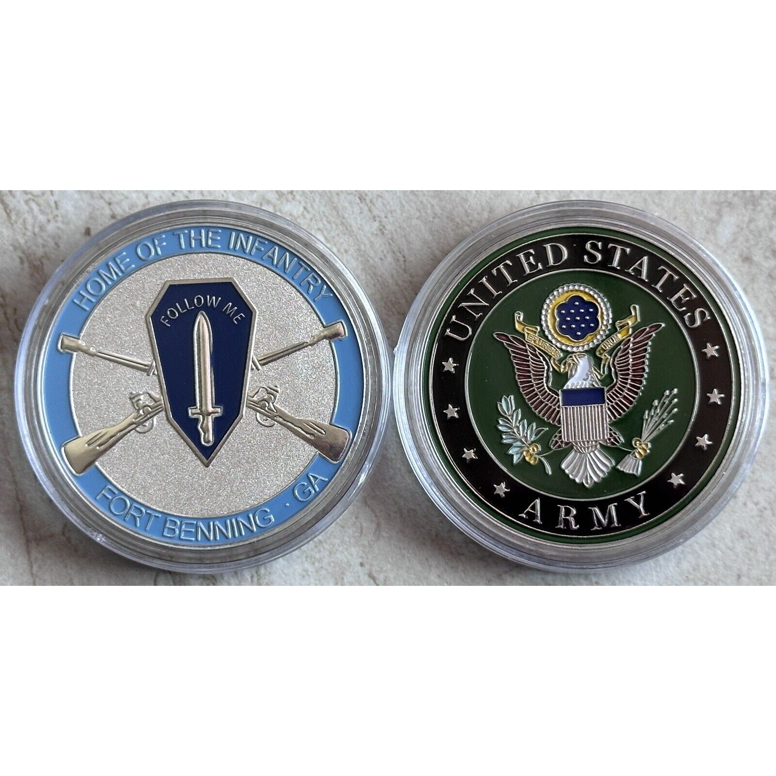 NEW U.S. Army Home of The Infantry Fort Benning, GA Challenge Coin With Case
