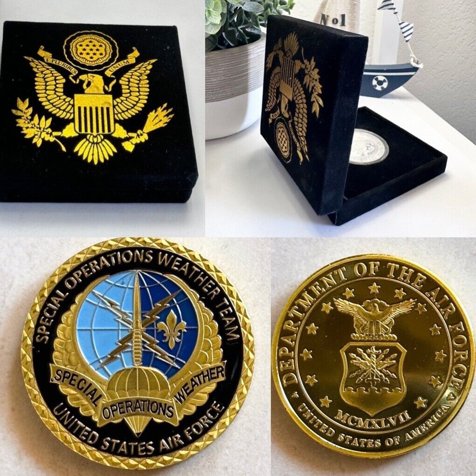 U S AIR FORCE SPECIAL OPERATIONS WEATHER TEAM Challenge Coin With Velvet Case