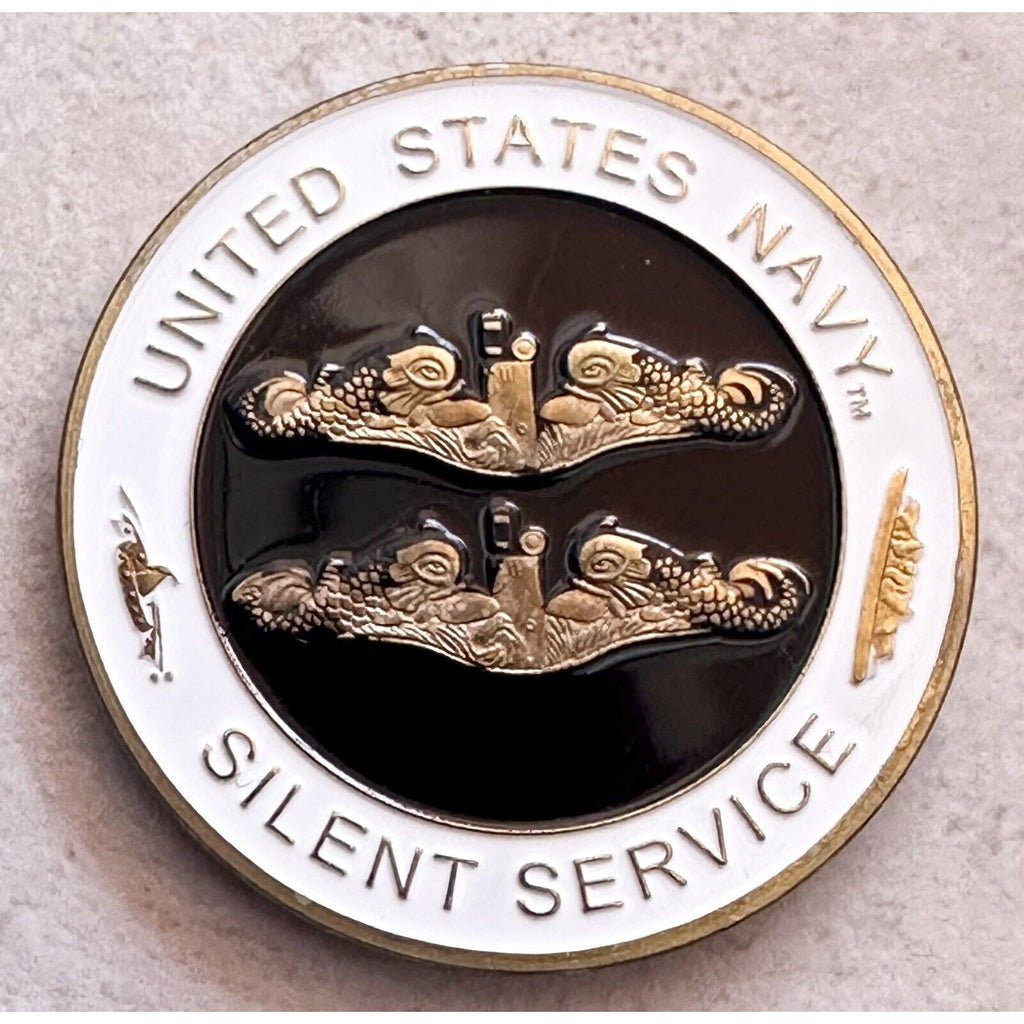 SILENT SERVICE CHALLANGE COIN SUBMARINE BASE USN PIN UP US NAVY SUB VETERAN WOW