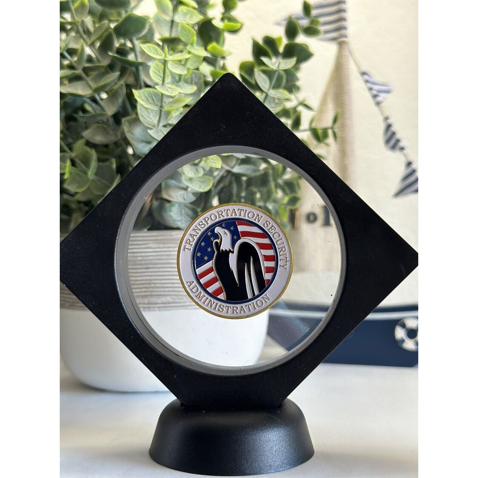 TRANSPORTATION SECURITY ADMINISTRATION (TSA) Challenge Coin W/ 3D Display Case