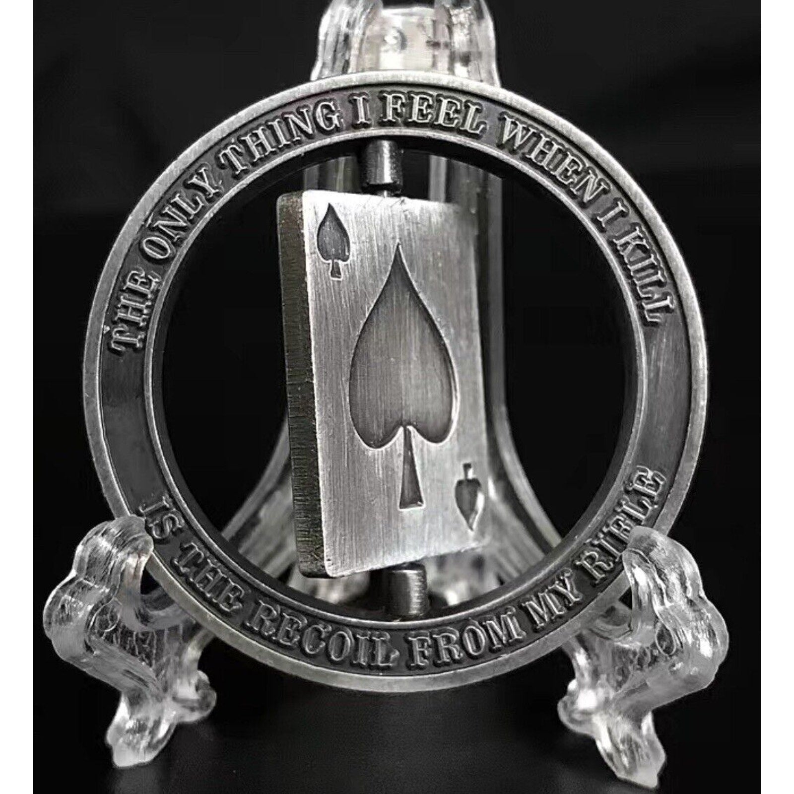 Sniper One Shot One Kill Skull Spinner Military Challenge Coin New