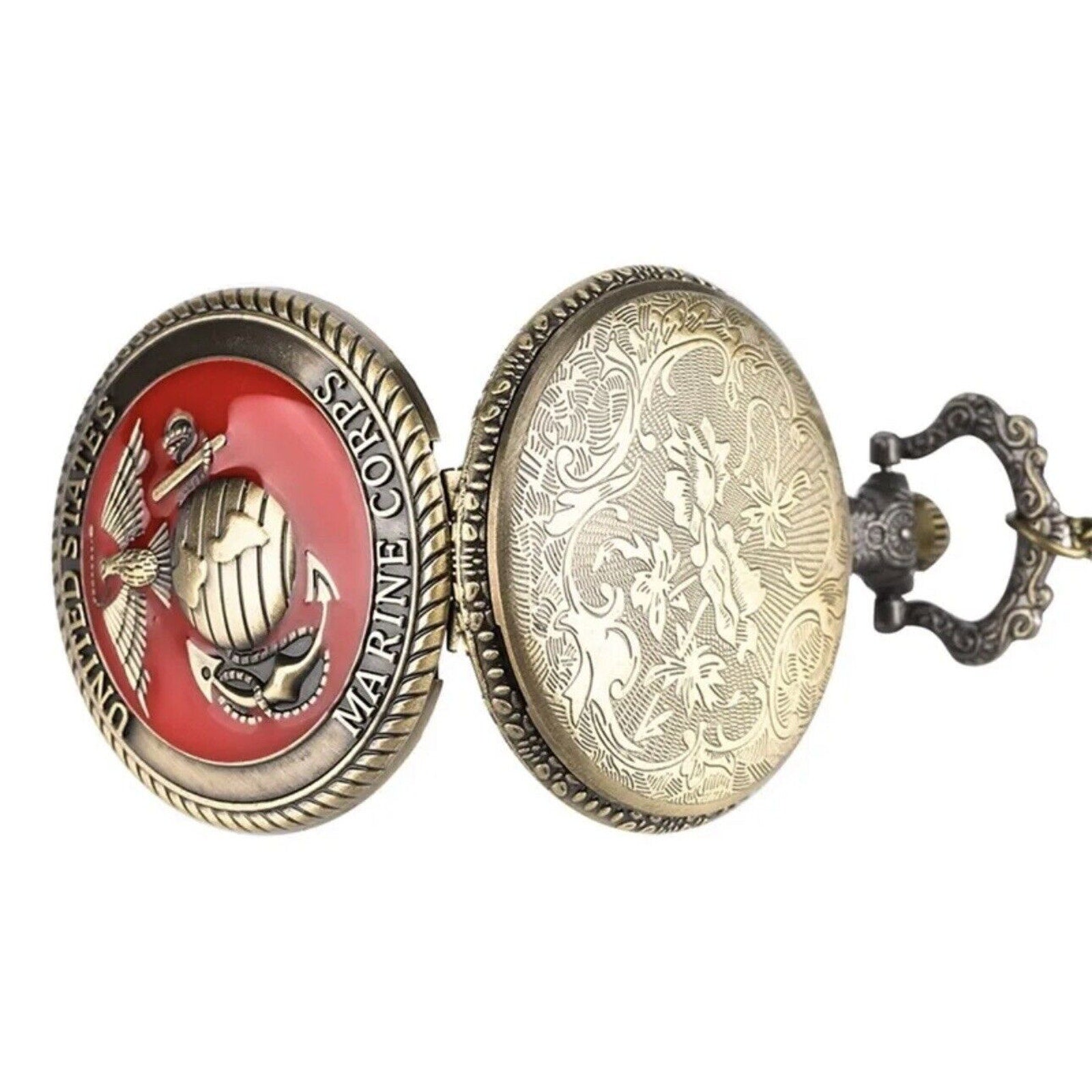 US Marine Corps Pocket Watch with Necklace VETERAN/MILITARY GIFT