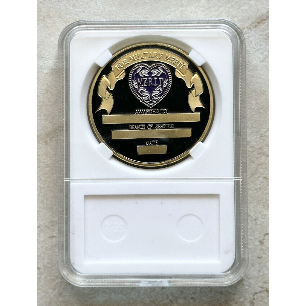 Purple Heart Challenge Coin with Case