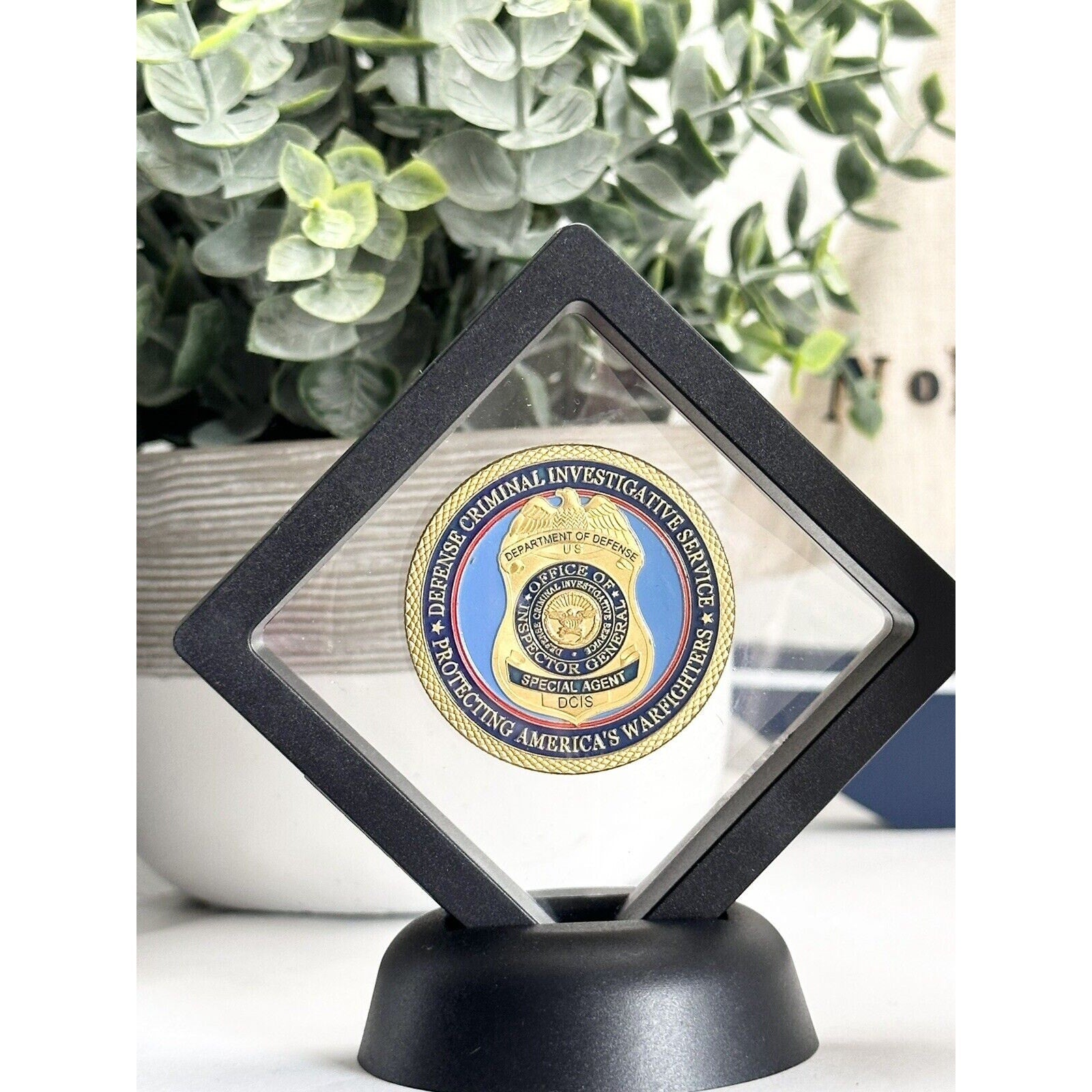 Defense Criminal Investigative Service Challenge Coin With 3D Display Case