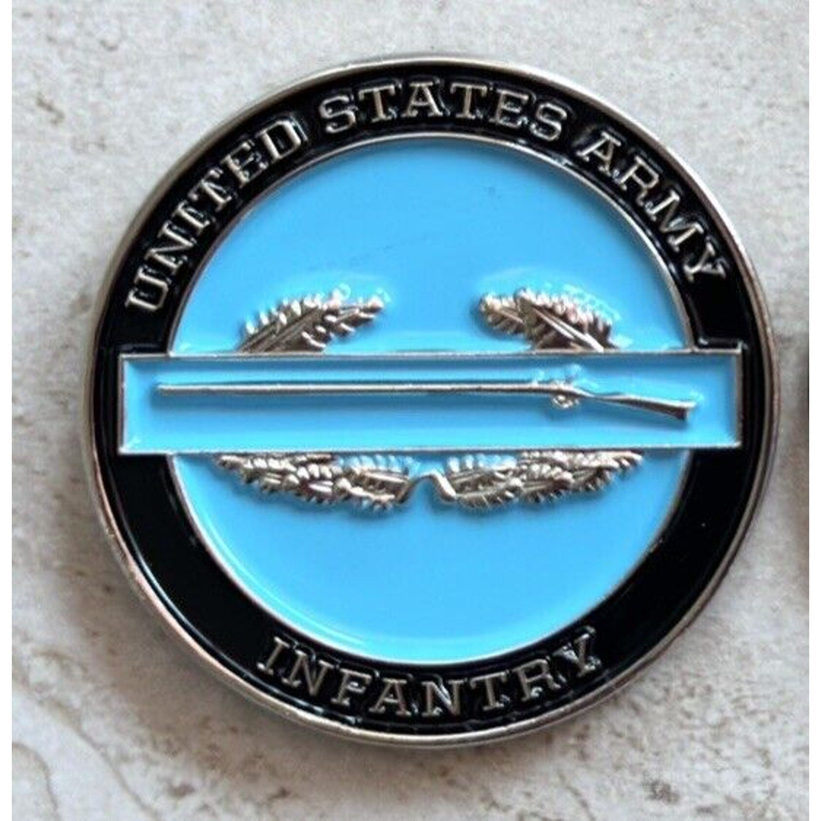US Army Challenge Coin Army Combat Infantry Coin with velvet presentation box.